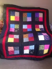 Hand made lap size Quilt,abstract four patch blocks