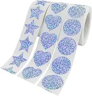 UPKOCH 3Rolls Star and Heart Stickers Decorative Round Labels for Seal Stickers for Weddings Engagements and Valentine Day Easy Peel Off