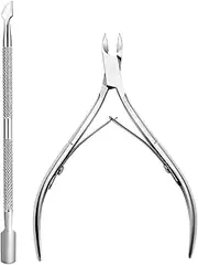 Cuticle Trimmer and Cuticle Pusher Set, Stainless Steel Cuticles Remover, Professional Cuticles Nipper, Pedicure Manicure Tools for Fingernails and Toenails