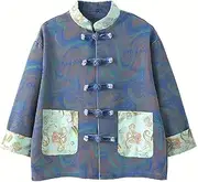 [Sctorikykt] Boys Hanfu Children Chinese Jacket, 2024 Spring and Autumn Tang Suit Tops, Children's Traditional Chinese Clothing, Size 43-63 Inch