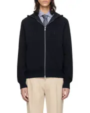 zip-up hooded jacket IT50 Black