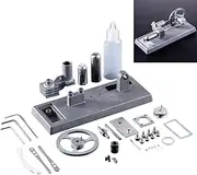 Keetopteep Hot Air Stirling Engine Assembly Kit, Electricity Power Generator LED Lights Kit Class Teaching Stirling Engine Kit for Engineers Adults
