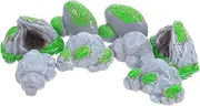 CAXUSD Micro Landscape Decorations 8pcs Resin Garden Ornaments Simulated Moss Home Decor Stones