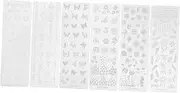 HONMEET 6pcs Manicure Set Nail Stencils Kit Metal Nail Flower Butterfly Patterns Nail Polish Stamping Templates