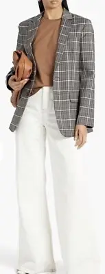 NWT Tibi Gabe Cutout Checked Twill Blazer Size 2