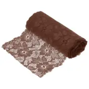 6.3 Inch Wide 5 Yard Lace Ribbon Floral Pattern Dark Brown Lace Trim Ribbon