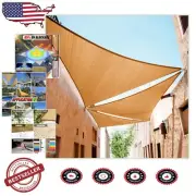 Heavy Duty Sand Beige Triangle Shade Sail 13' x 22' - Durable Outdoor Solution