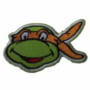 Teenage Cartoon Ninja Turtles Michelangelo Face Embroidered Patch