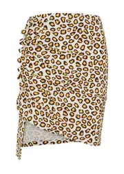 Rabanne Leopard-print Ruched Stretch-jersey Mini Skirt - 10 10