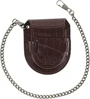 BESPORTBLE Vintage Pocket Watch Case Antique Texture Fob Watch Pouch for Men Women Unique Handmade Storage Holder and Classic