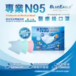 【藍鷹牌】藍色！N95立體型成人醫用口罩 50片/盒