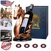 Whimsical Horse Statue Wine Rack - Unique Bronze Holder for Wine Lovers