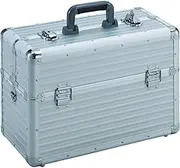 TRUSCO TACR-45 Aluminum Case (Double Opening), Interior Dimensions: 17.0 x 8.1 x 12.0 inches (432 x 205 x 305 mm), Silver