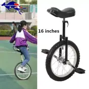 Unicycle Classic Black One Wheel Bike Adjustable Height For Kids Adults Beginner