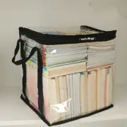 US (L 30x25x30cm)Clear Book Storage Bag PVC Waterproof Large Capacity