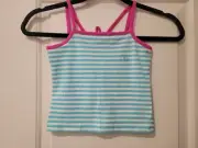 Toddler Girls 4T Chaps Top Light Blue & Pink Striped BNWT Rt $20