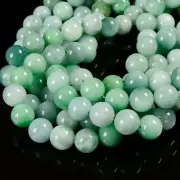 Natural Green Jadeite Jade Smooth Round Beads Size 14mm 16mm 15.5'' Strand