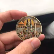 3D God of Death Egyptian Mummification Anubis and Horus Commemorative Token Coin