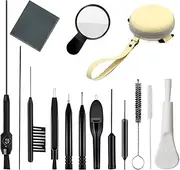 15 Pieces Hearing aid Cleaning kit Brush Tools, Hearing Amplifier and Earbuds/Headphones/Airpods Cleaner Brush Kits, Including Cleaning Brush with Wax Loop and Magnet, Vent Brush and Carry Case