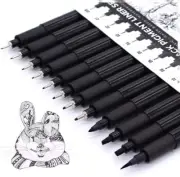 TWOHANDS Art Pens,Fineliner Ink Pens,Set of 12 Technical Drawing pen,Pigment Art