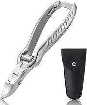 BEZOX Heavy Duty Podiatrist Toenail Clippers for Thick and Ingrown Nails, Medical Grade Stainless Steel- W/Leather Case Packaging