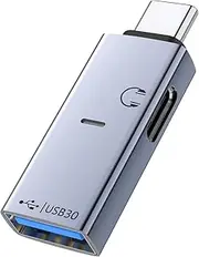 Liaoan USB C to USB 3.0 OTG Adapter 2 in 1 with Indicator Light, Supports Headphone Audio Playback and Data Transfer, Can Work Synchronously, Suitable for Mobile USB, Mouse, Keyboard Converter.