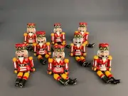 8 Williams-Sonoma Red Cloisonné Nutcracker Napkin Rings