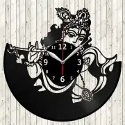 Krishna Vinyl Record Wall Clock Decor Handmade 5538