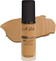 (GLM676 Light Tan) - LA Girl PRO.mattte HD.high-definition long wear matte foundation GLM676-Light Tan