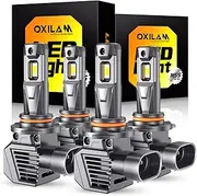 OXILAM 9005 9006 LED Bulbs, 900% High Brightness HB3 HB4 Fog Light Bulb, 6500K Cool White, Pack of 4