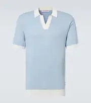 [Orlebar Brown] Orlebar Brown Horton wool and cotton polo shirt AU 93 blue