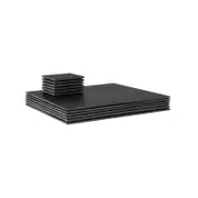 Argon Tableware 12 Piece Linea Square Slate Placemats & Coasters Set - Rustic Natural Dining Table Drinks Mats - Grey