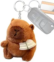 Capybara Plush Keychain, Barbecue Series Plush Bag Charm, 12cm Fashion Accessory, Funny Animal Toy for Daily Use, Outdoor Commute