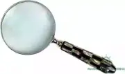 Antique Magnifying Glass Brass Magnifier Wooden glace Handle Reading Inspection