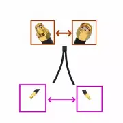 1x RP-SMA to 2x MMCX Male/Female GPS antenna Splitter/Combiner Y Adapter cable