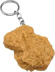 [Ipetboom] Simulated Fried Chicken Key Chain Hanging Ornament for Keys Decor Unique Student Pendant Prank Toy for Friends Creative Food Keyring