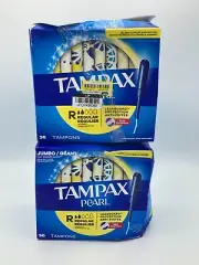 Tampax Pearl Tampons with LeakGuard Braid Regular Absorbency 50 & 36 Ct 86 2 PK