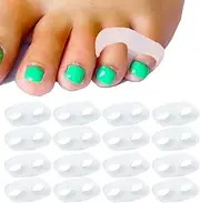 Skeerthy Pinky Toe Separators, 10 Pieces Little Toe Coreector for Small Toes, Little Toe Straightener with Loop for Men Women Walking, Running, Prevent Blisters, Corn