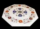 12" Marble Side Table Top Inlay Home Decor & Garden