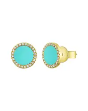 Sabrina Designs 14K 0.73 ct. tw. Diamond & Turquoise Studs