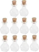 HAMPPLIES 10PCS Glass Bottle with Cork Stopper Transparent Drift Perfume Bottle for Wishing and Storage for Crafts and