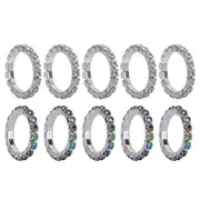 10pcs Woman Elastic Toe Ring Fashion Stylish Exquisite Rhinestone Toe Ring Jewelry (5 Colorful Rhinestone Ring + 5 White Rhinestone Ring) Silver 2....
