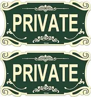 Private Signs Metal Private Property Signs 30 x 15 cm Private Garden Signs No Trespassing Signs Outdoor Gate Reflective Rust Free Aluminum UV Printed Easy Mounting Use Waterproof Durable 2 Pack