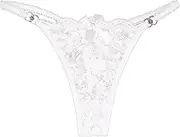 [COOLOYA] Women's Mesh Sheer Cheeky Lace G String Thongs Bow No Show Seamless Hipster Underwear Panties