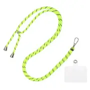 Phone Lanyard Adjustable Neck Lanyard with Transparent Patch Green Black