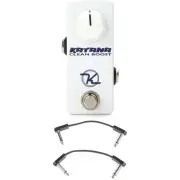 Keeley Katana Mini Clean Boost Pedal with EBS Patch Cables - White