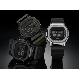 CASIO 卡西歐 G-SHOCK (GM-5600B-3)【台灣原廠公司貨】不鏽鋼殼 運動防水電子錶-軍綠