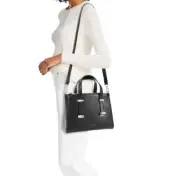 Ted Baker of London Shoulder Satchel Handbag Purse Bag - Black Leather - rt $295