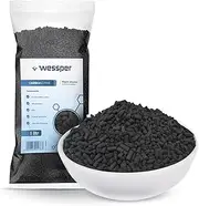 Wessper 1 Litre Activated Carbon Pellets 3 mm with High Adsorption, Charcoal for Filtration in Aquariums or Pond Filters