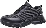 [JiuQing] Steel Toe Shoes Lightweight Safety Sneaker Mens Comfortable Hiking Work Shoes